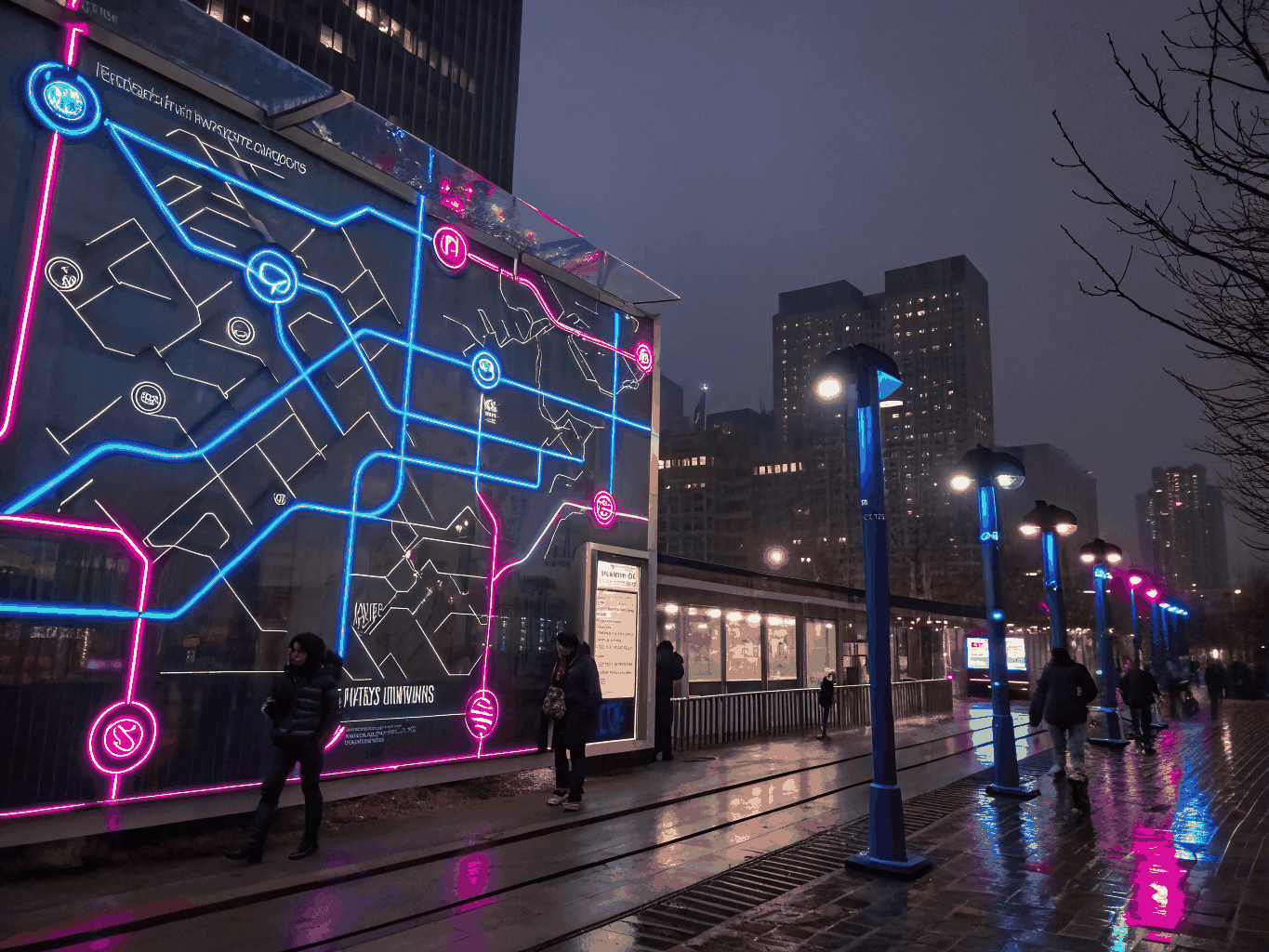 Abstract view of city transit lights