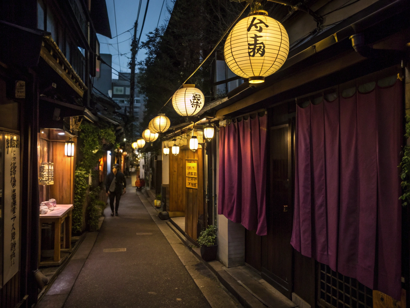 Quiet alleyway in Tokyo with soft morning light